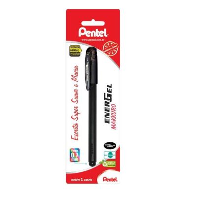 Caneta Gel Energel Preta 0.7mm Makkuro Sm/bl417-a Bls C/1 Pentel