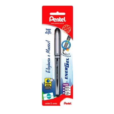 Caneta Gel Energel Preta 0.7mm Sm/bl27-a Bls C/1 Pentel