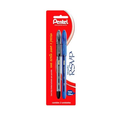 Caneta Esferografica Rsvp 1.0mm Azul E Preta Bls C/2 Sm/bk91-ac Pentel Ww