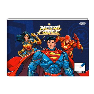 Caderno Caligrafia Brochura Capa Dura 1/4 40fls Liga Da Justica Jandaia