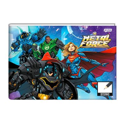 Caderno Desenho Brochura Capa Dura 1/4 40fls Liga Da Justica Jandaia