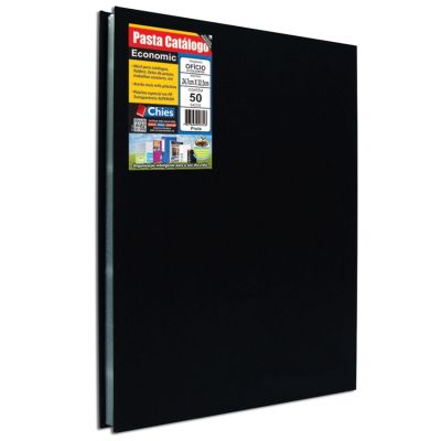 Pasta Catalogo 50 Plasticos Oficio Preta Economic 5178 Chies
