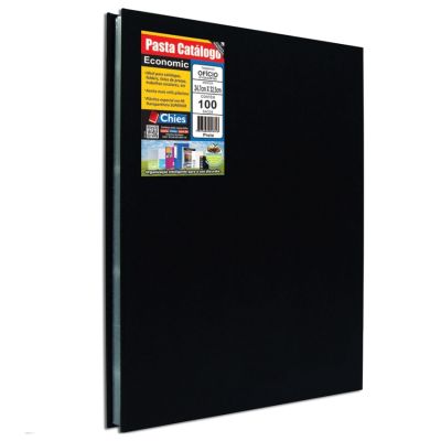 Pasta Catalogo 100 Plasticos Oficio Preta Economic 5179 Chies