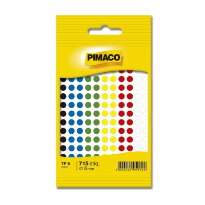 Etiqueta Adesiva Redonda Tp-6 Colorida C/715 Pimaco