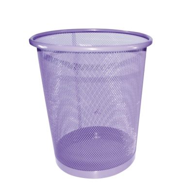 Cesto De Lixo 8,5l Aramado Metal Lilas Redondo R.9103 Kit