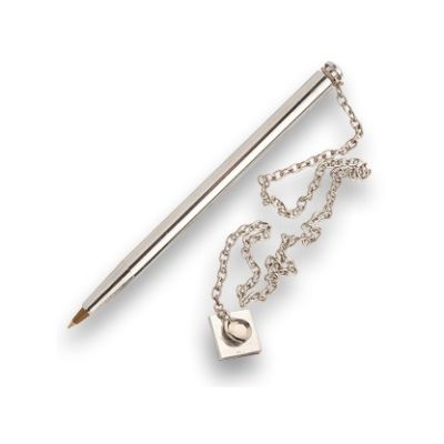 Caneta Esferografica C/fixor De Mesa Aluminio C/ Corrente Magnum