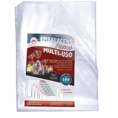 Saco Plastico Polietileno Fino S/ Furo 25 X 35cm C/100 25356 Dac