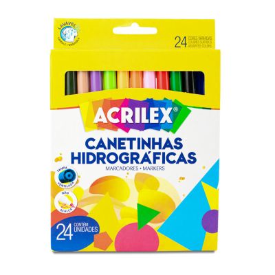 Caneta Hidrografica C/24 Cores 06924 Acrilex