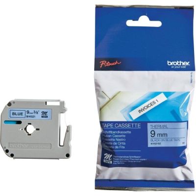 Fita Rotuladora Brother 9mmx8m Azul Escrita Preta Mk521bz