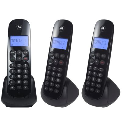 Telefone Sem Fio Dect 6.0 Moto700-mrd3 + 2 Ramal Preto Motorola