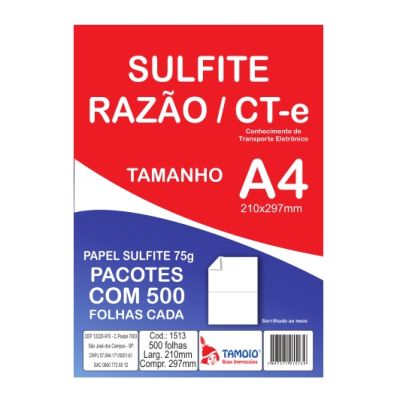Papel Sulfite A4 75g 210 X 297 Serrilhado Ao Meio (a5) 500 Fls Tamoio