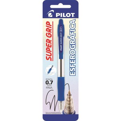Caneta Esferografica Retratil Bps Supergrip 0.7mm Azul Bls C/1 Pilot