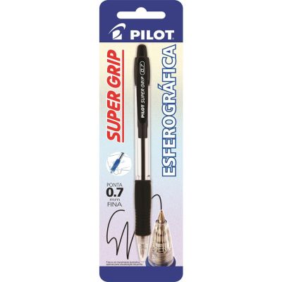 Caneta Esferografica Retratil Bps Supergrip 0.7mm Preta Bls C/1 Pilot