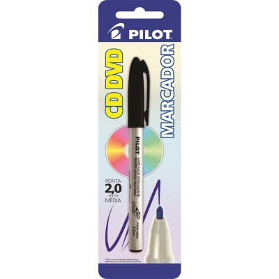 Caneta Marcador P/ Cd Preta 2.0mm Bls C/1 Pilot