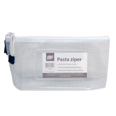 Envelope Plastico Cristal C/ Ziper 11x22cm Yes Pz40ebr