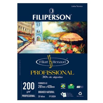 Bloco Profissional Renaud Branco Filipaper A-3 200g C/20fls 0154