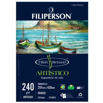 Bloco Artistico Filiart Renaud Branco A3 240g 20fls Filipaper 01073