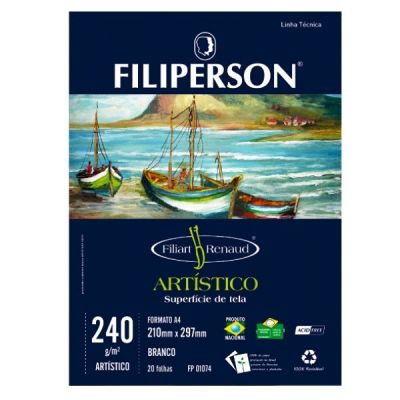 Bloco Artistico Filiart Renaud Branco A4 240g 20fls Filipaper 01074