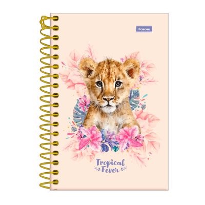 Caderneta Espiral Capa Dura 96fls Pautada Tropical Fever 10x15cm Foroni