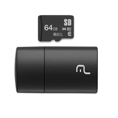 Cartao De Memoria 64gb + Leitor Usb 2 Em 1  Mc164 Classe 10 Multi