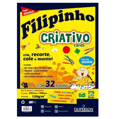 Papel Criativo A3 297x420mm 120g 32fls  8 Cores  Filipinho 1778