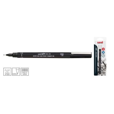 Caneta Tecnica Uni Pin Preta 0.8 Bls C/1 Tipo Nankin