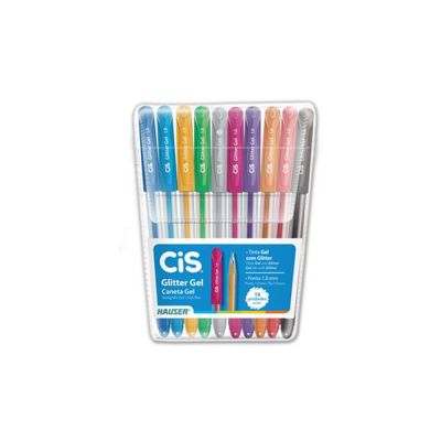 Caneta Gel Glitter C/10 Cores Cis