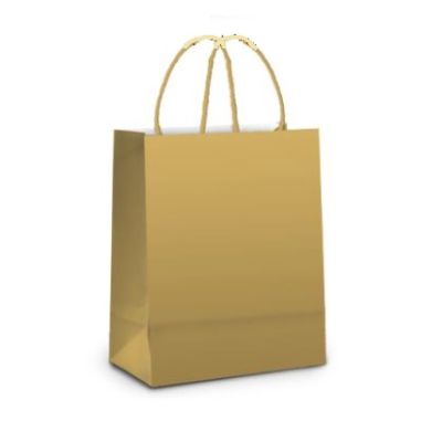 Sacola Laminada M Ouro 26x19x9,5cm Cromus