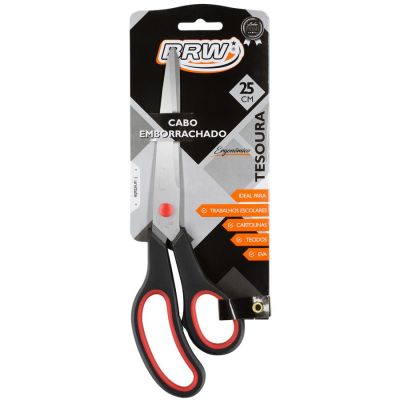 Tesoura Uso Geral 24,5cm Cabo Emborrachado Brw Te2502