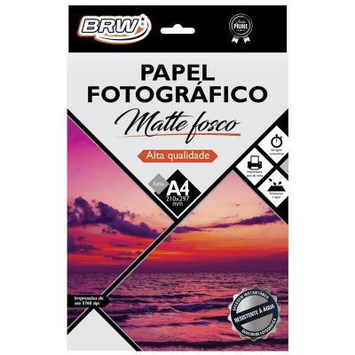 Papel Fotografico A4 180g Matte Fosco C/50fls Brw Pp5118