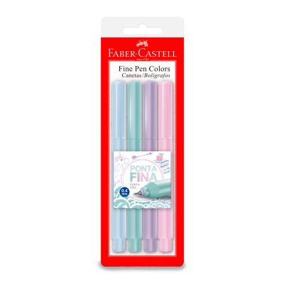 Caneta Hidrografica Fine Pen Colors Pastel 0.4mm Fpb/tpzf Bls C/4 Cores Faber-castell
