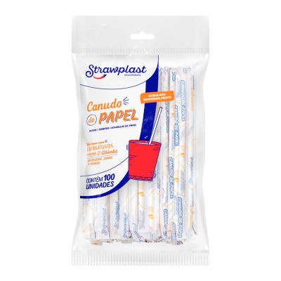 Canudo De Papel 6mm C/100 Strawplast