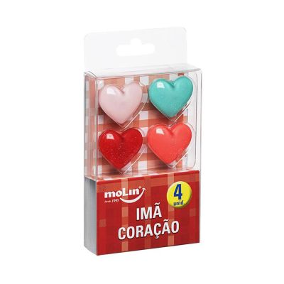 Ima Plastico 2cm C/ 4 Pecas Coracao Molin Ww