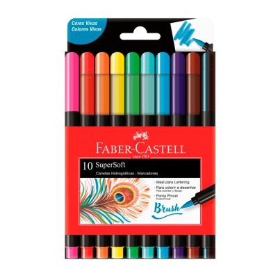 Caneta Hidrografica C/10 Cores Supersoft Faber-castell