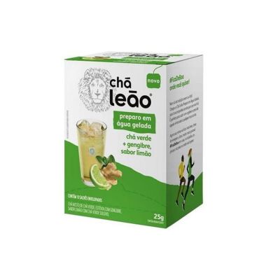 Cha Gelado Verde+gengibre+limao C/10 Saquinhos Envelopados Leao