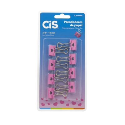 Prendedor De Papel Grampomol 19mm Coracao Bls C/08 Cis