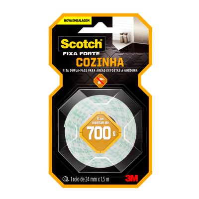 Fita Adesiva Dupla Face 24mm X 1,5m Espuma Fixa Forte Cozinha Scotch 3m
