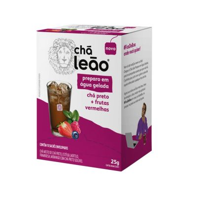 Cha Gelado Preto + Frutas Vermelhas C/10 Saquinhos Envelopados Leao