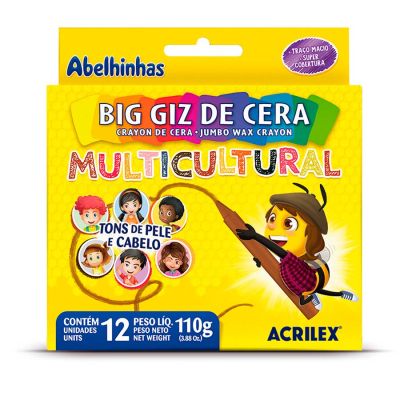 Giz De Cera Big 12 Cores Multicultural Acrilex 09122