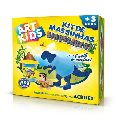 Massa De Modelar Kit Dinossauros Azul 40050 Acrilex
