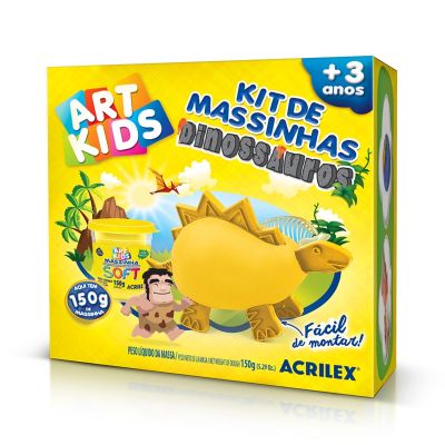 Massa De Modelar Kit Dinossauros Amarelo 40051 Acrilex