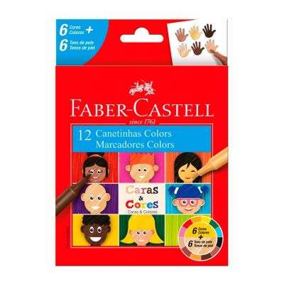 Caneta Hidrografica Caras E Cores C/12 Faber-castell Ww