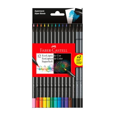 Lapis De Cor Ecolapis Supersoft 12 Cores C/2 Ecolapis Grafite Faber-castell Ww