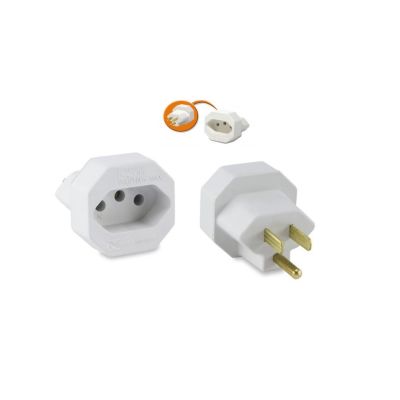 Adaptador Para Tomada 2p+t Padrao Novo Para Antigo Branco 4317 Force Line