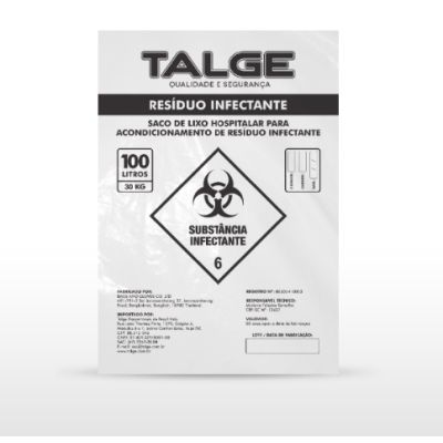 Saco De Lixo 100l Hospitalar Infectante C/100 Talge 7381