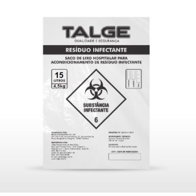 Saco De Lixo 15l Hospitalar Infectante Talge C/100 7378