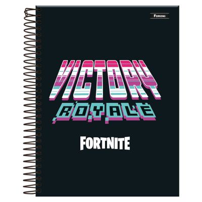 Caderno Universitario Capa Dura 10x1 200fls Fortnite Foroni - Capa1