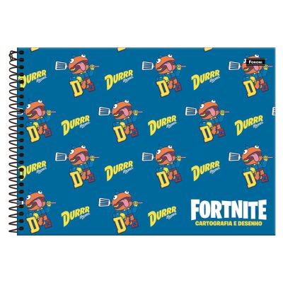 Caderno Cartografia Espiral Capa Dura 96fls Fortnite Foroni