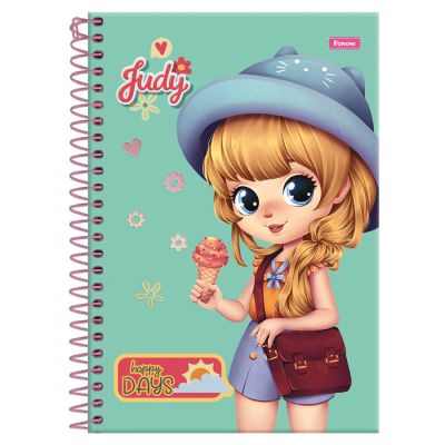 Caderno Linguagem Espiral Capa Dura 1/4 80fls Judy Foroni