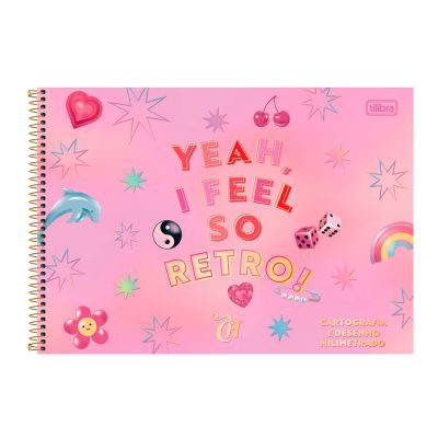 Caderno Cartografia Espiral Capa Dura Milimetrado 80fls Capricho Tilibra